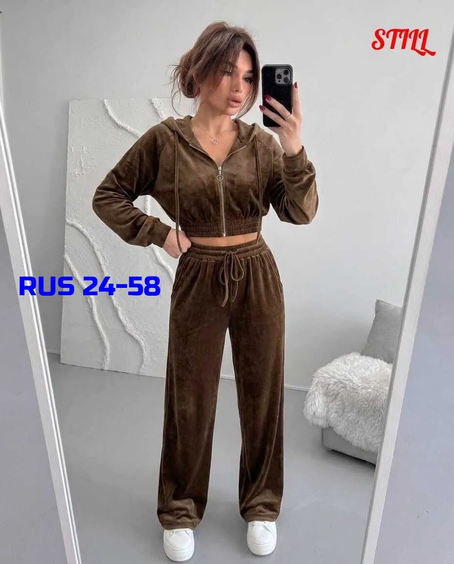 Костюм двойка из велюра — фото 4
