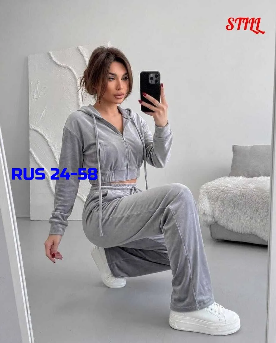 Костюм двойка из велюра — фото 5