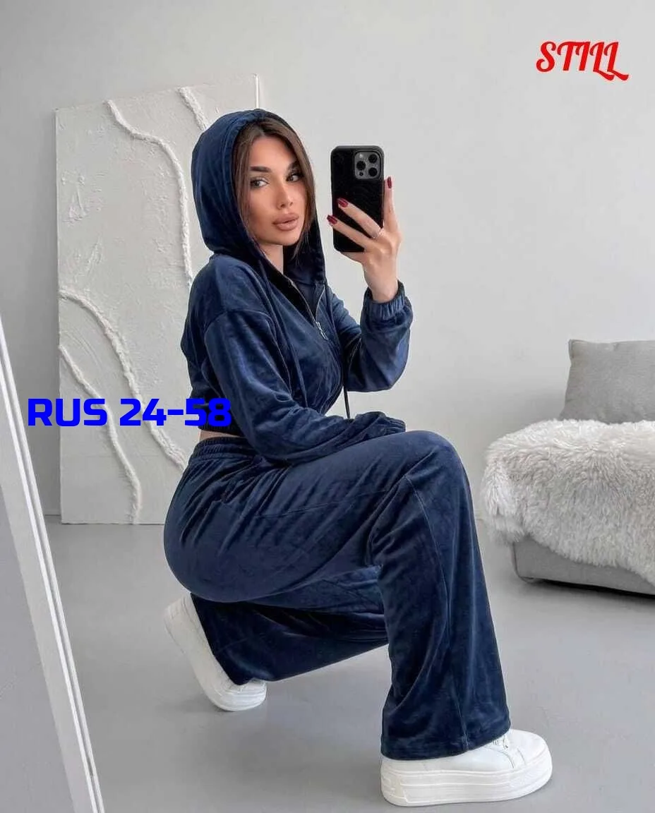 Костюм двойка из велюра — фото 8