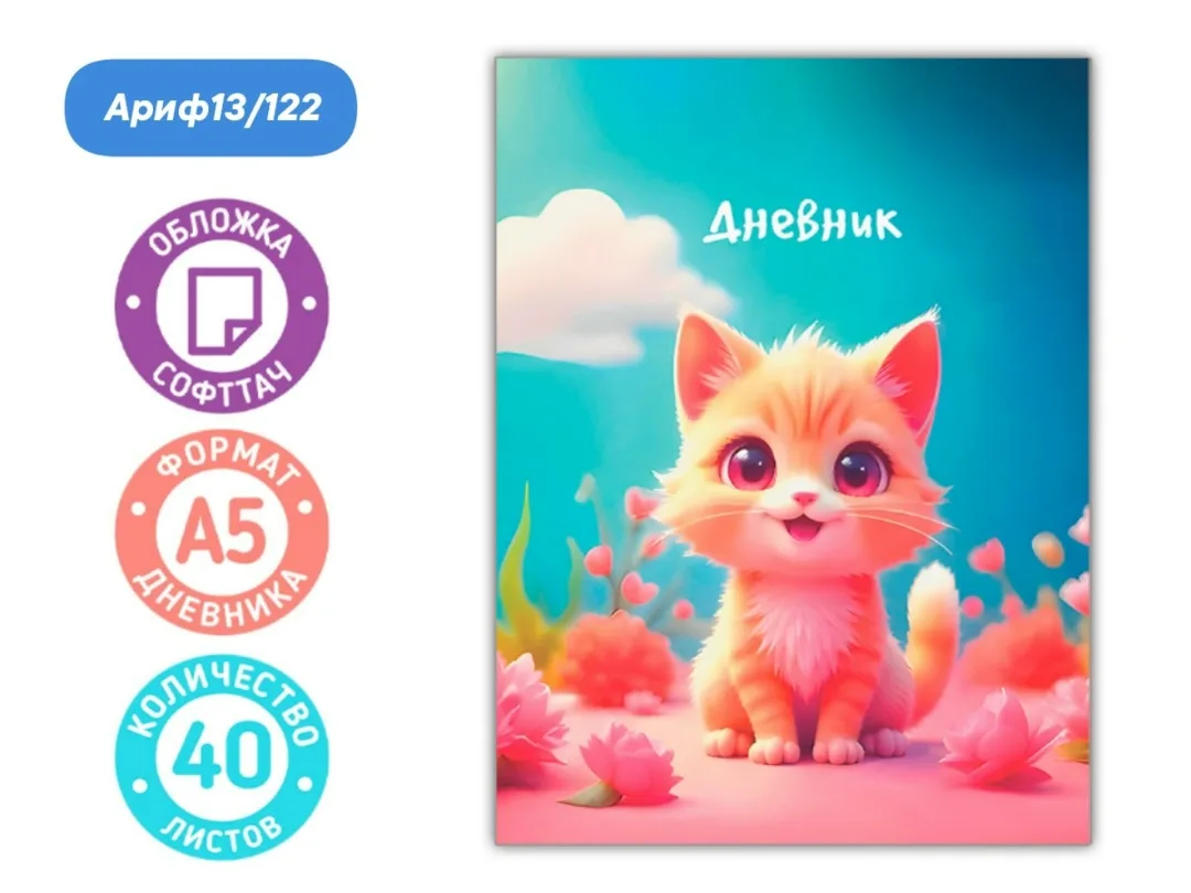 Дневник Котенок ., обложка Soft-touch