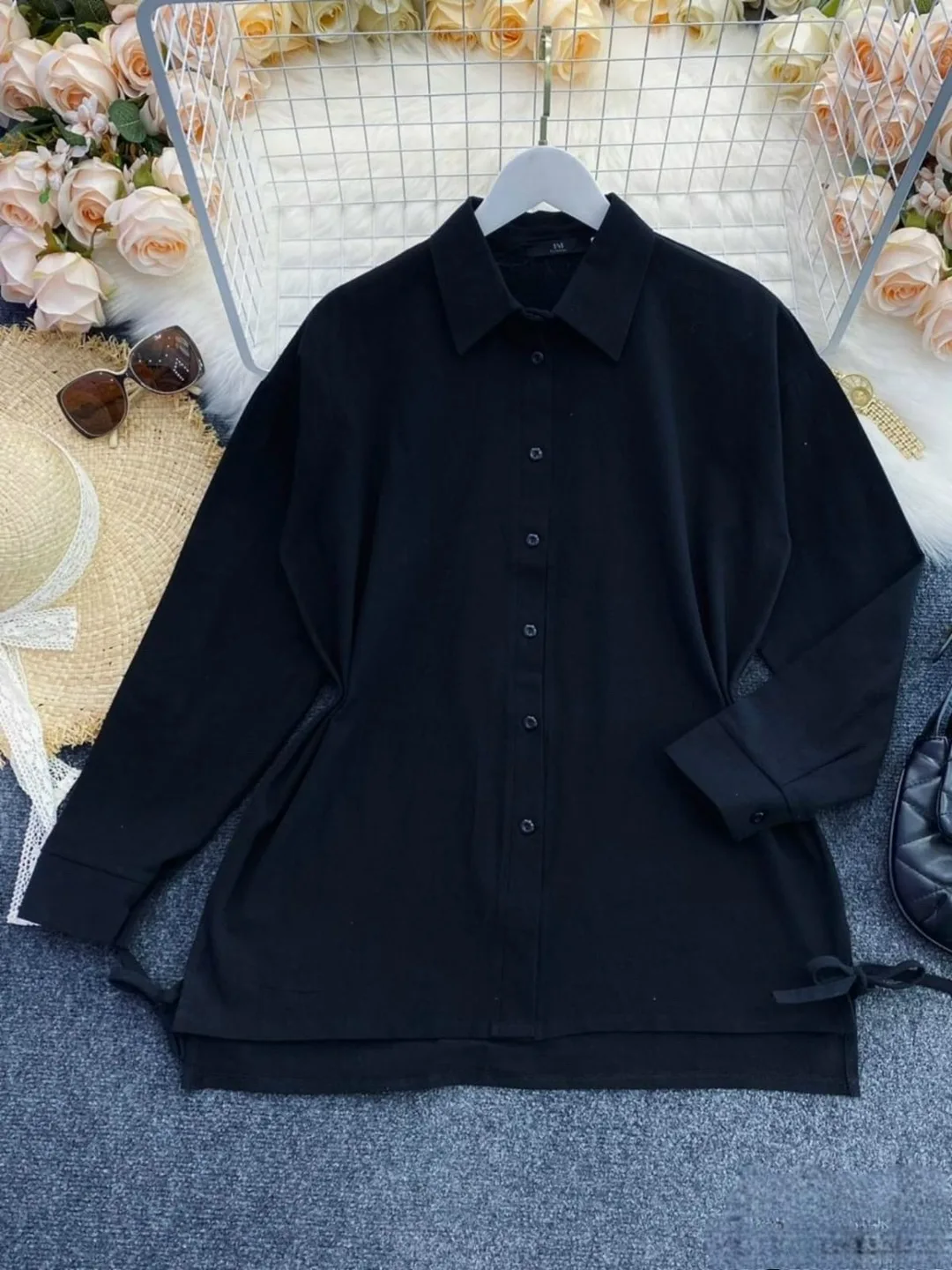 Рубашка Oversize из хлопка и льна — фото 2