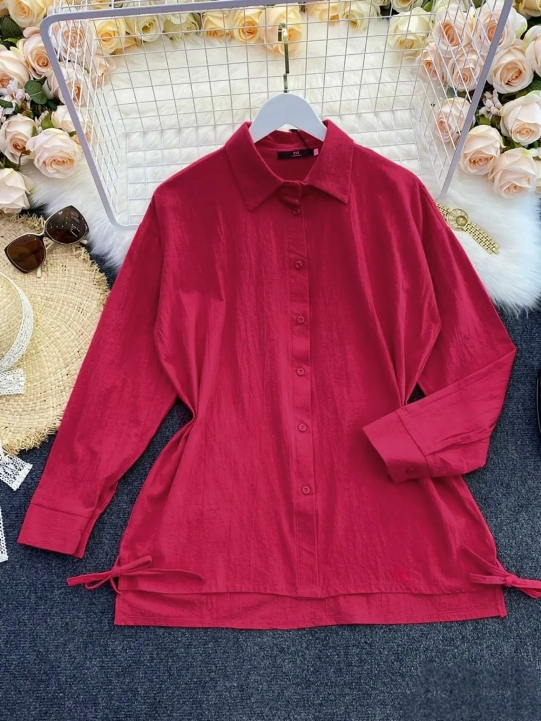 Рубашка Oversize из хлопка и льна — фото 5