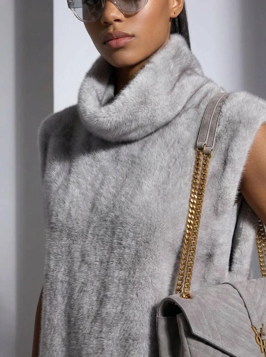 Нереально крутые и мягкие манишки MAX MARA из эко меха под норку — фото 4