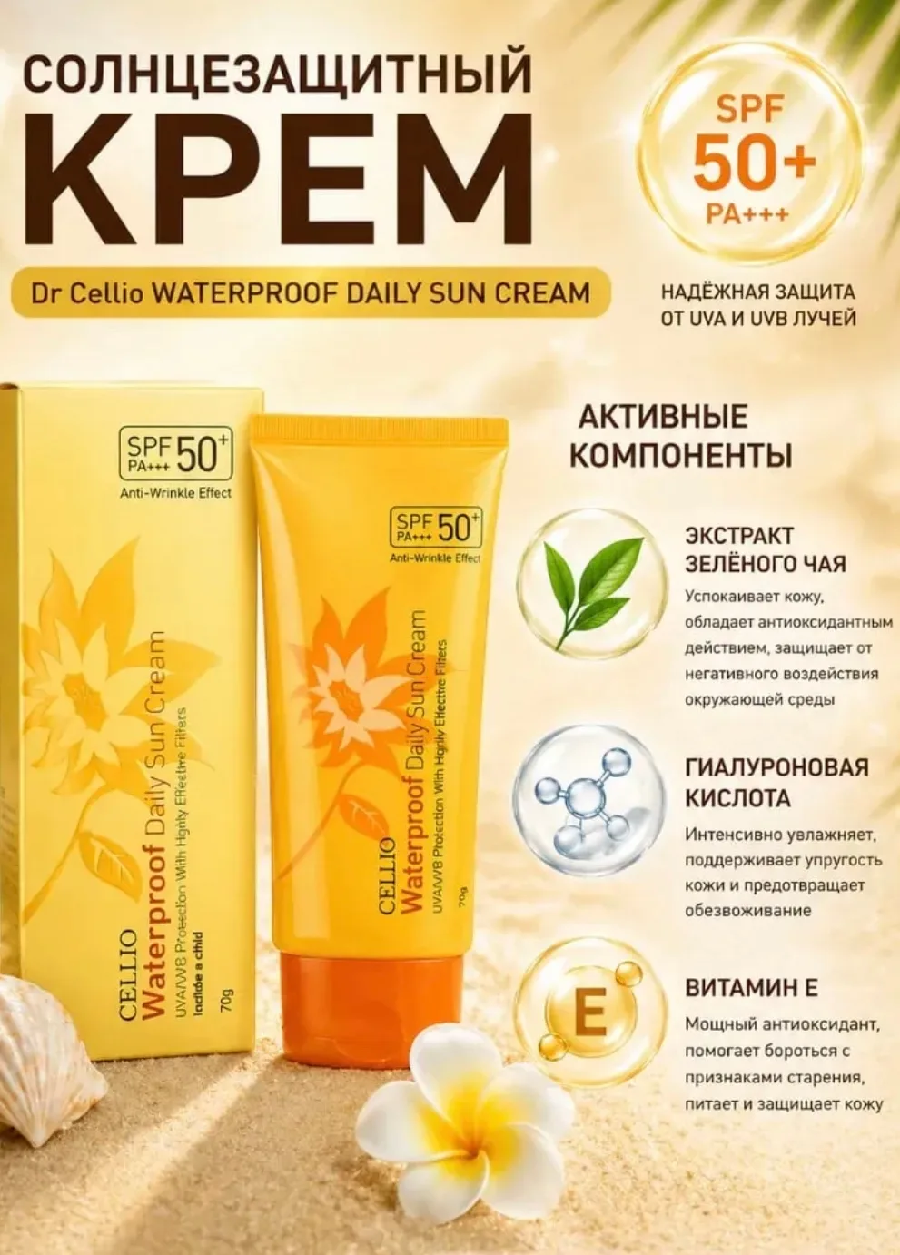Познакомьтесь с солнцезащитным кремом Dr.Cellio SPF 50 верный помощник в защите от солнца — фото 2