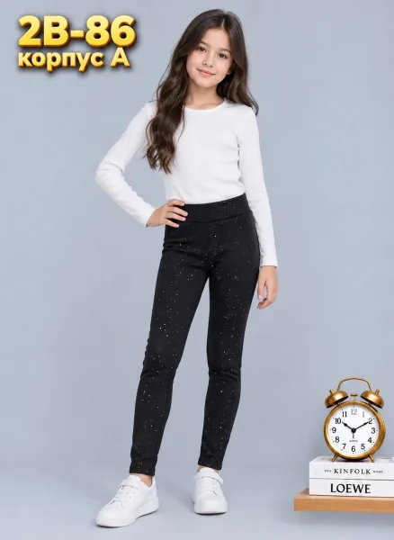 Лосины из хлопка с начесом, подходят по размеру, упаковка — фото 13