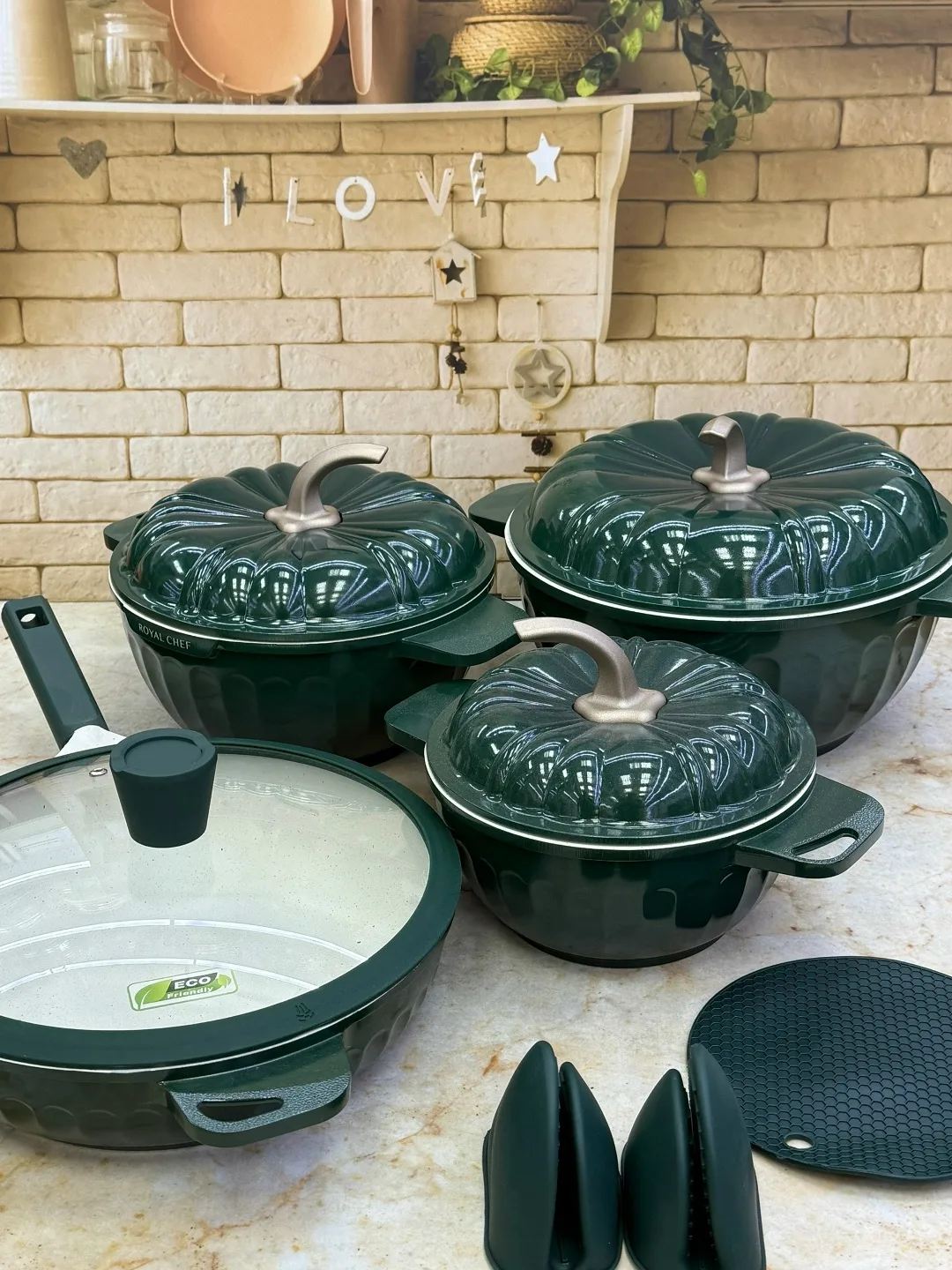 Посуда Royal Chef Набор посуды серии Новая тыква Серый — фото 5