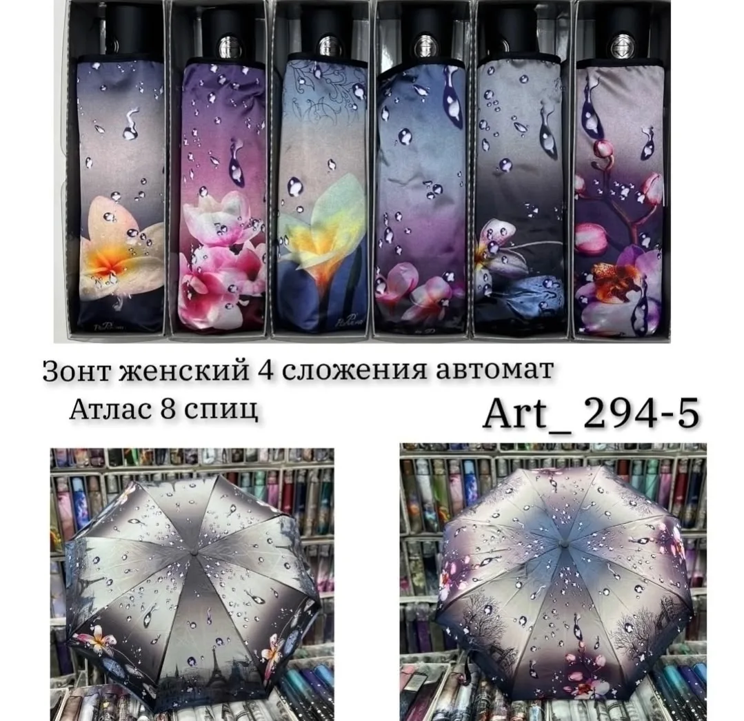 Зонты автомат женские 4 сложения