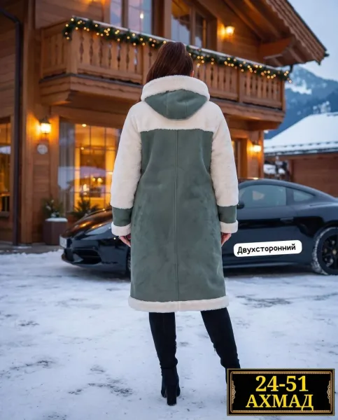 Пальто двухстороннее из замши и меха Замш + Мех — фото 5