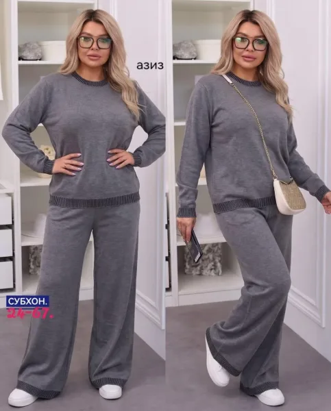Костюм двойка тёплый вязаный кашемир тёплый вязаные кашемир — фото 4