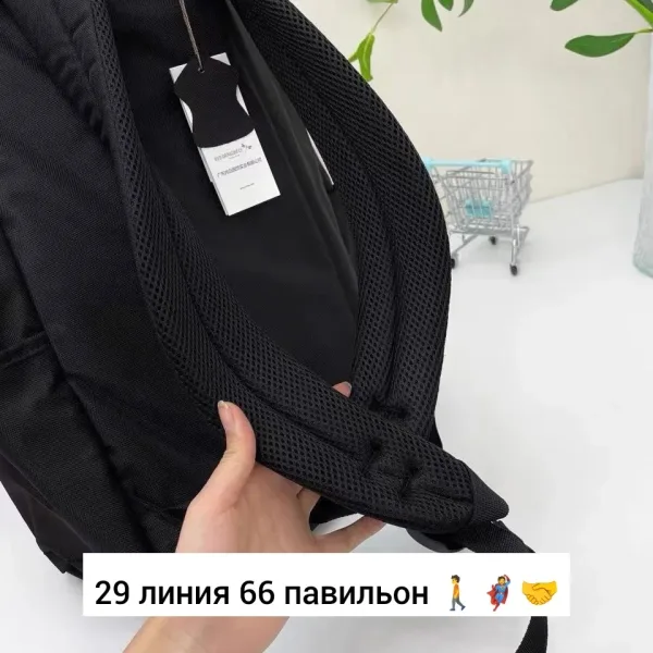Городской рюкзак из ткани для мужчин и женщин Чёрный — фото 4