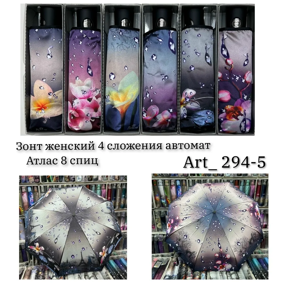 Зонты автомат женские 4 сложения