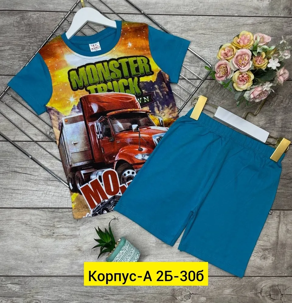 Комфортный летний костюм из хлопка для мальчика — фото 9