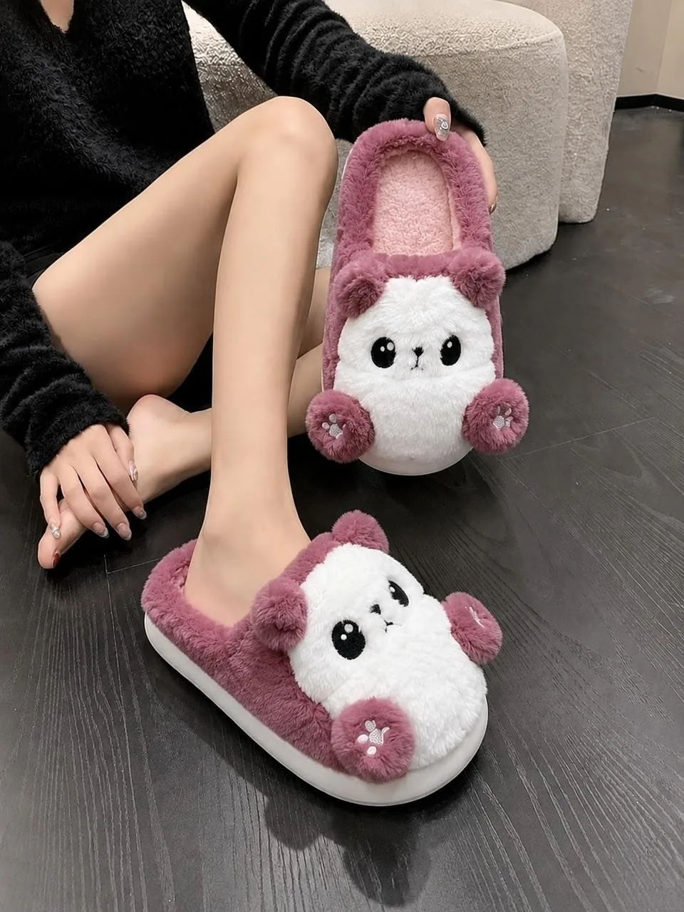 Домашние тапки с резиновой подошвой — фото 13