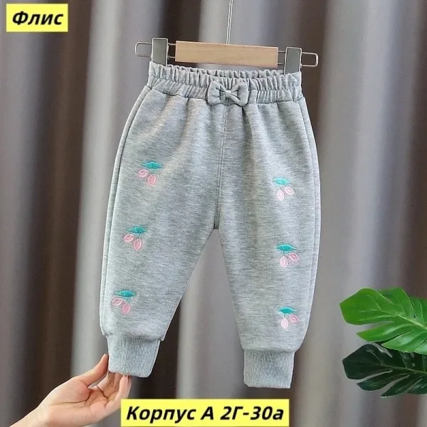 Штаны из двухнитки с начесом из хлопка и флиса, подходят — фото 1