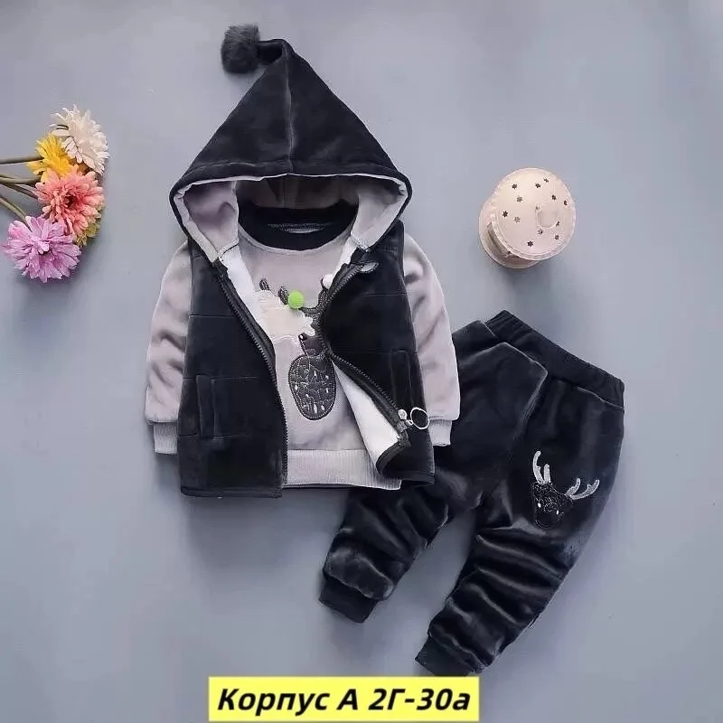 Костюм тройка велюр — фото 1
