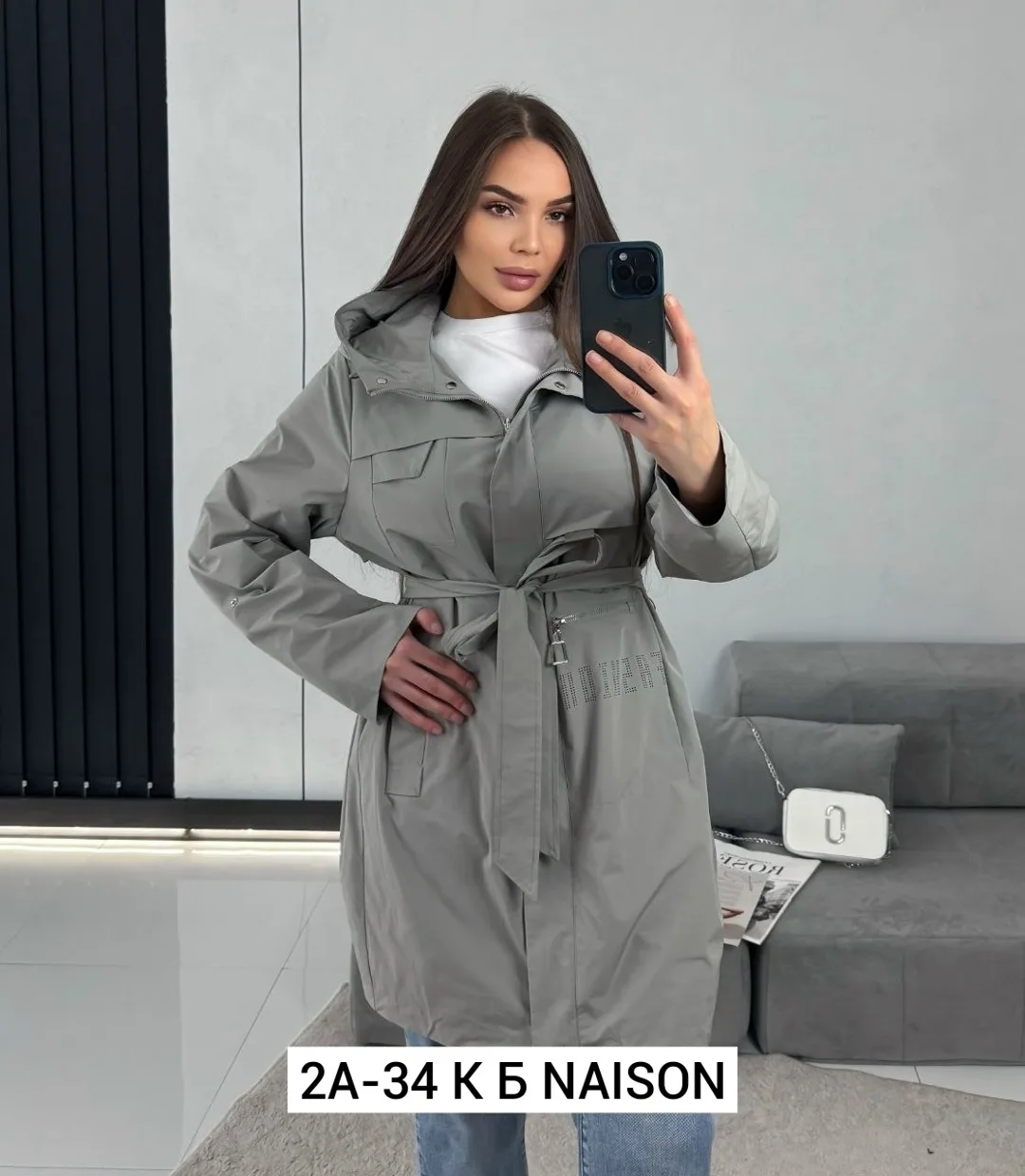Лёгкая ветровка из полиэстера с капюшоном, подходит для весны — фото 3