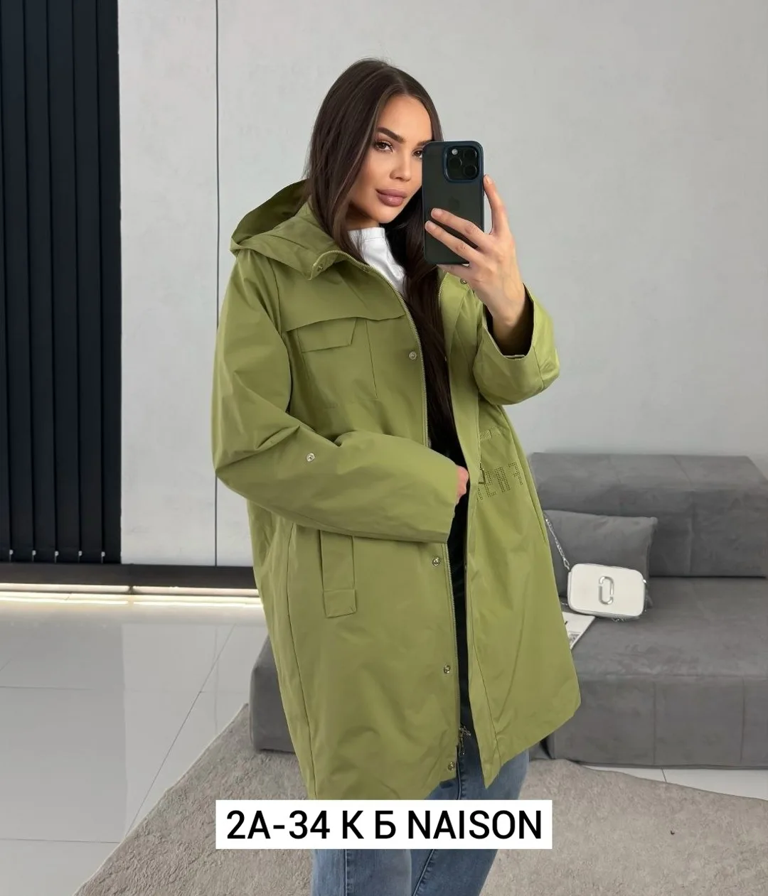 Лёгкая ветровка из полиэстера с капюшоном, подходит для весны — фото 11