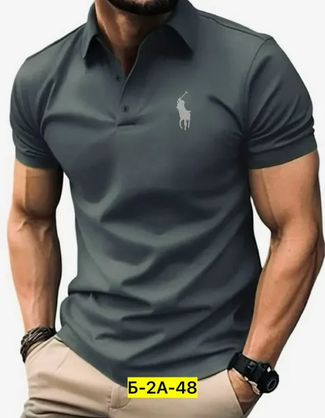 Мужская футболка-поло из натурального хлопка — фото 11