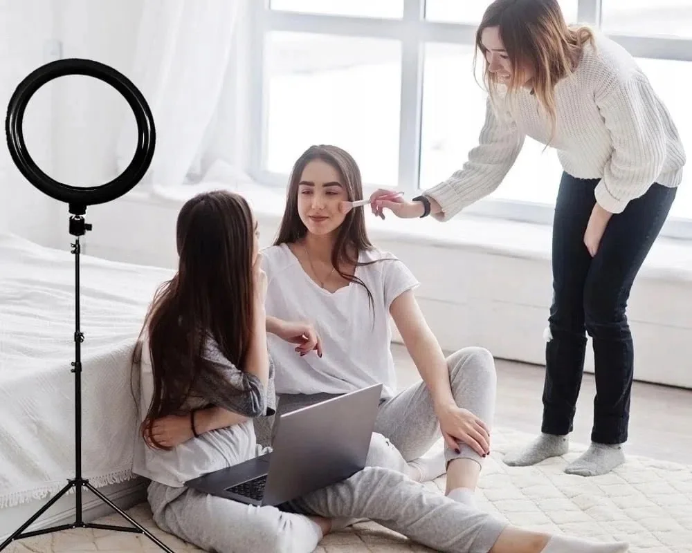Набор кольцевая лампа + штатив + селфи-пульт Белый — фото 4