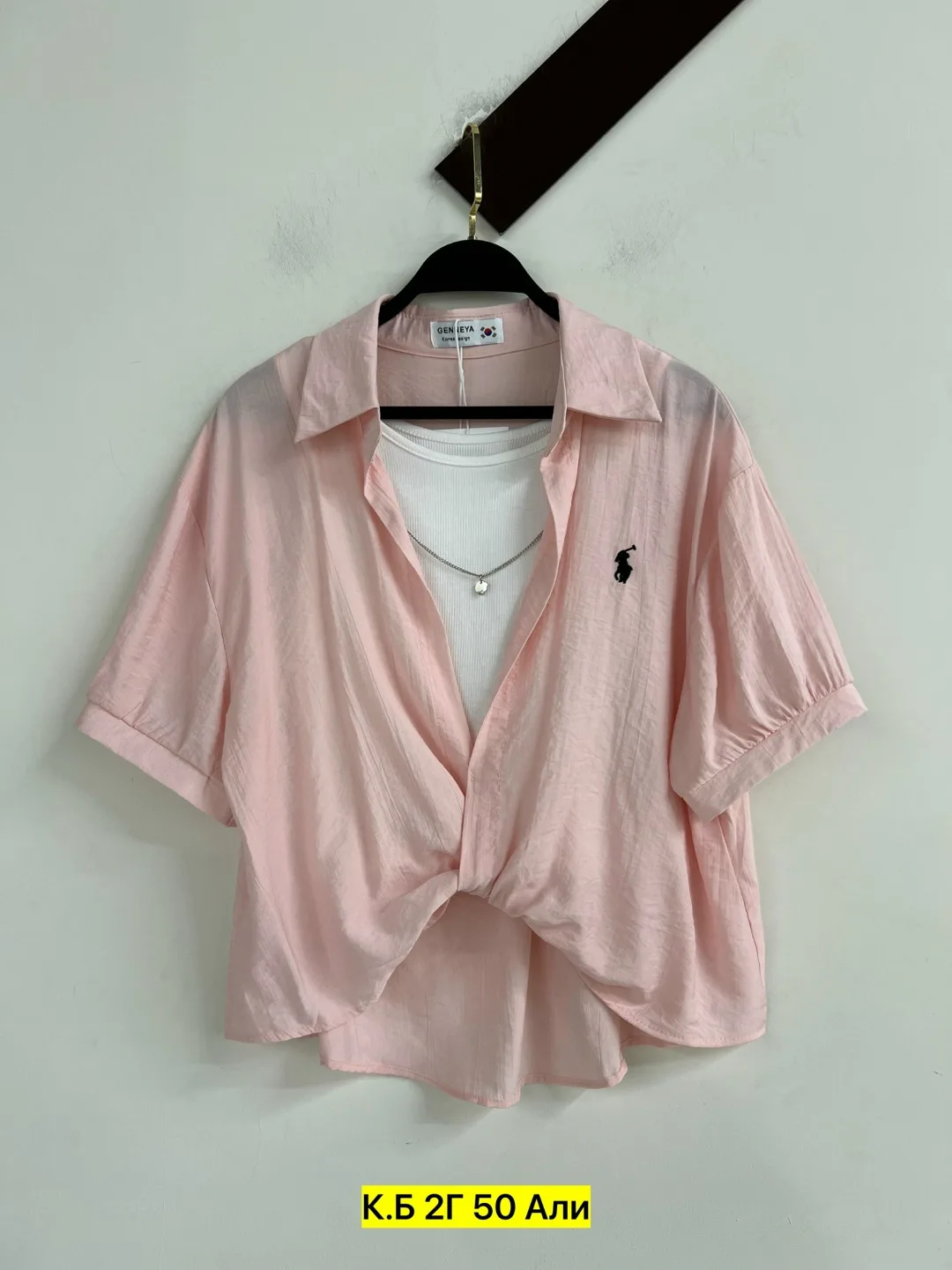 Женская рубашка POLO из тонкого натурального хлопка — фото 3