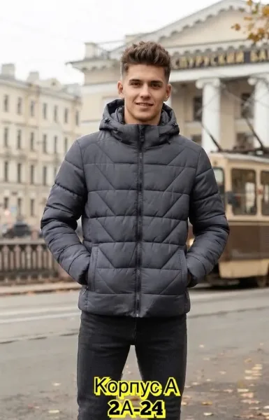 Куртка для мужчин из полиэстера с подкладкой из синтепона — фото 5