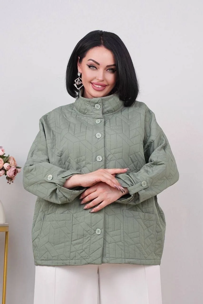 Стёганая куртка голубая — фото 2