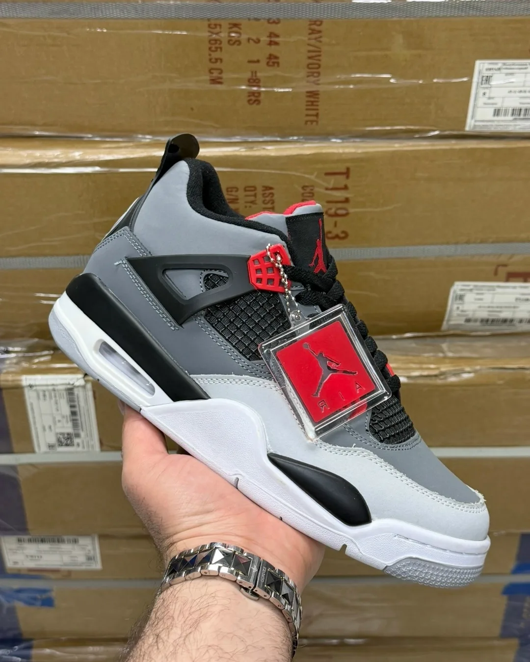 Кроссовки Nike Jordan 4 из натуральной кожи — фото 4