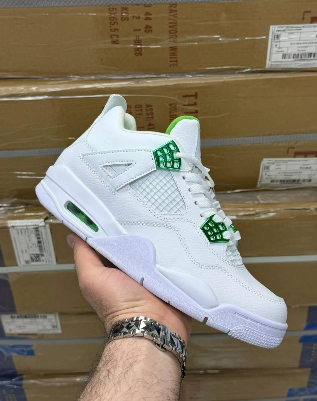 Кроссовки Nike Jordan 4 из натуральной кожи — фото 5