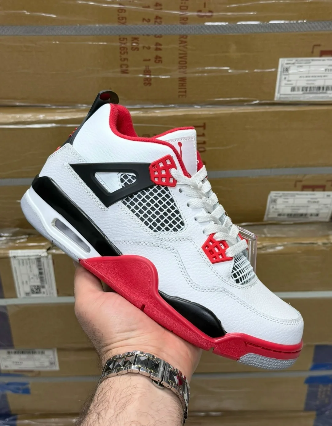Кроссовки Nike Jordan 4 из натуральной кожи — фото 6