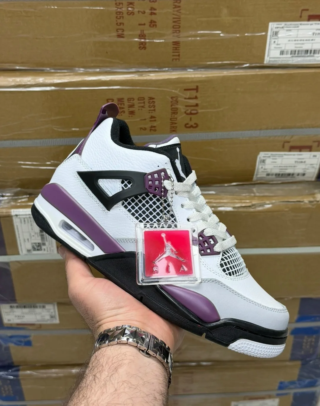 Кроссовки Nike Jordan 4 из натуральной кожи — фото 7