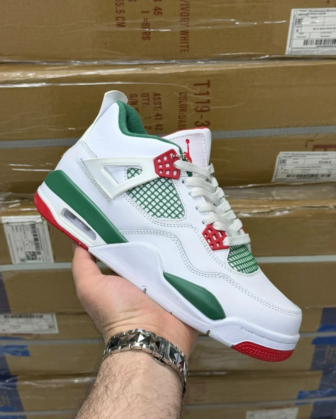 Кроссовки Nike Jordan 4 из натуральной кожи — фото 9