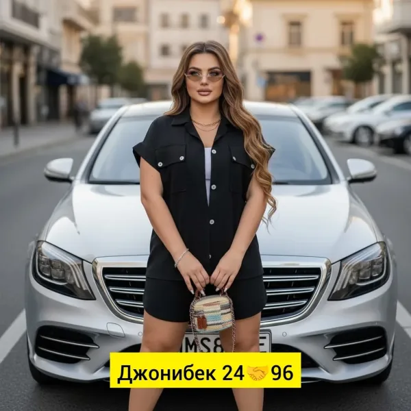Классический костюм тройка из натурального материала Синий — фото 1