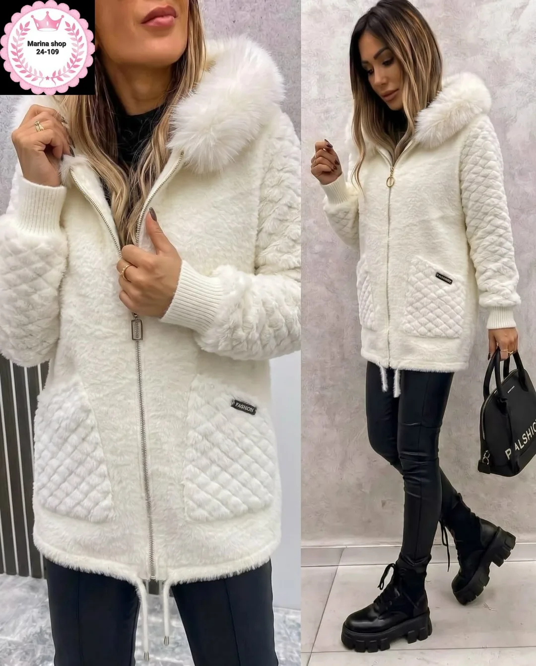 Кардиган с капюшоном из альпака — фото 3