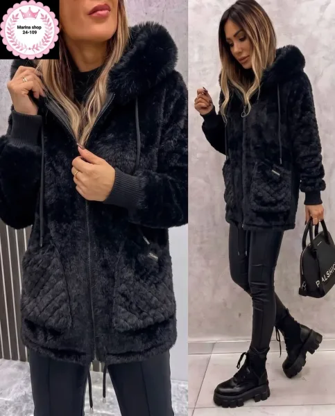 Кардиган с капюшоном из альпака — фото 1