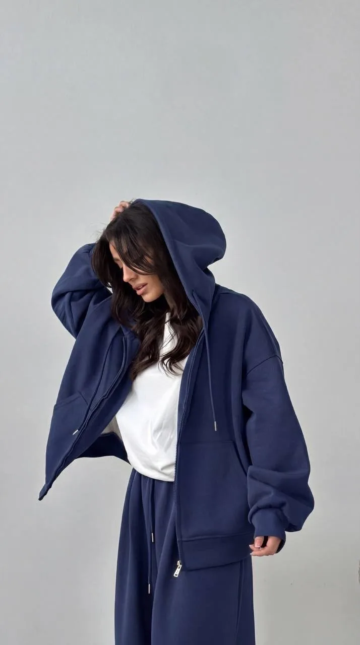 Спортивный костюм худи на молнии + брюки oversize — фото 2