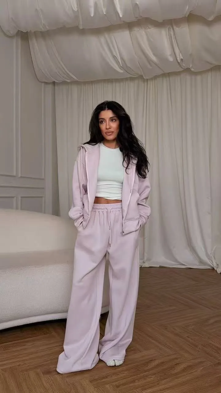 Спортивный костюм худи на молнии + брюки oversize — фото 5