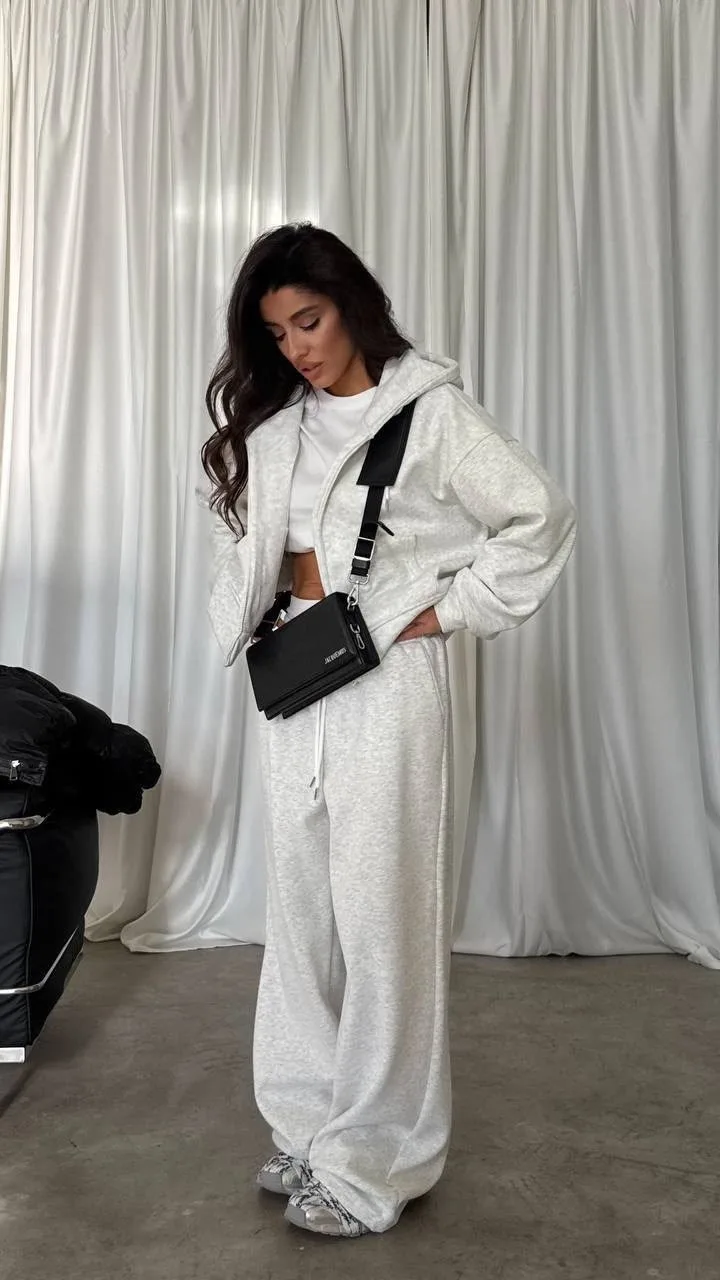 Спортивный костюм худи на молнии + брюки oversize — фото 7