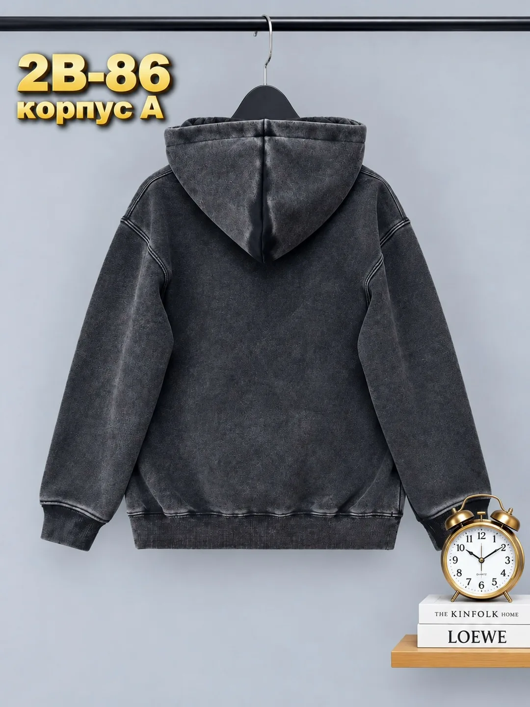 Толстовка из мягкого хлопкового материала с начесом, подходит по размеру — фото 3