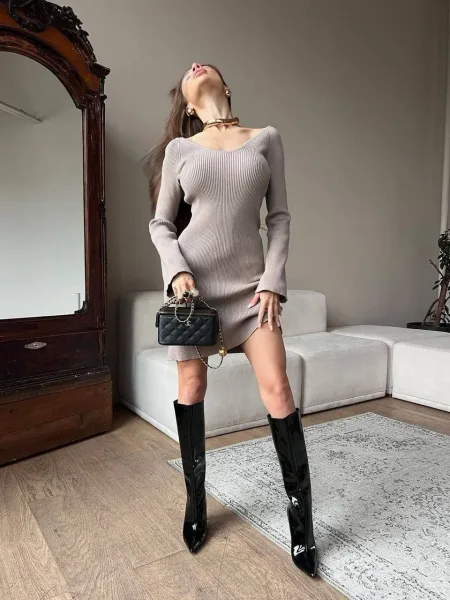 Милое вязаное платье — фото 2