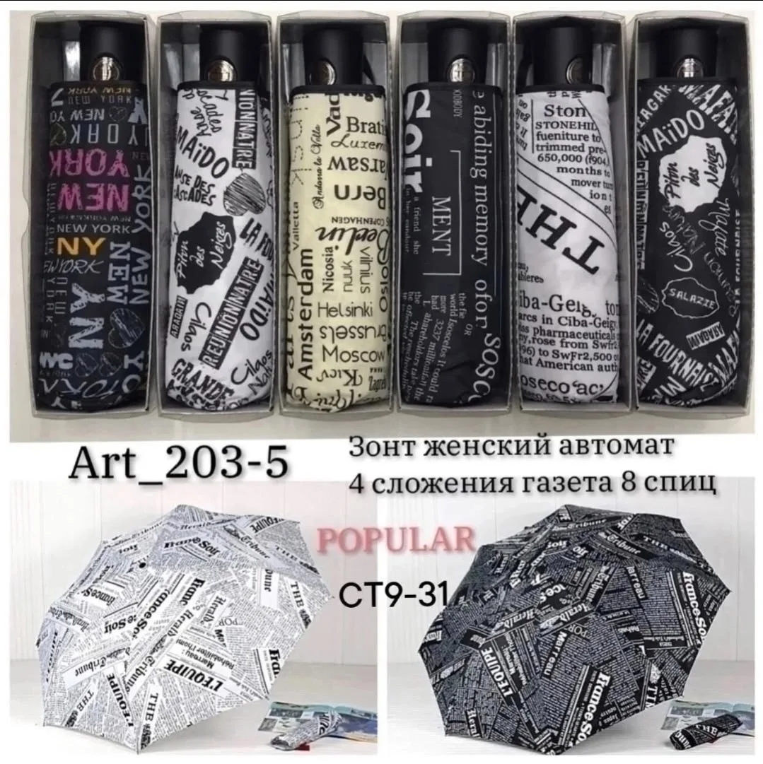 Зонты автомат женские 4 сложения