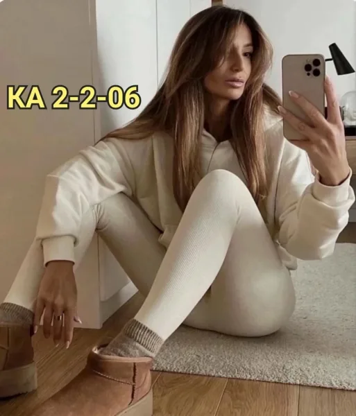 Женские лосины из плотного хлопка с меховым подкладом — фото 3