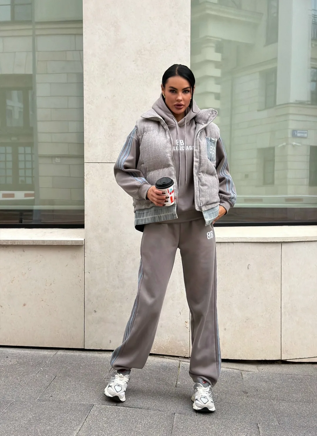 Спортивная тройка Balenciaga 100 хлопок на флисе — фото 1