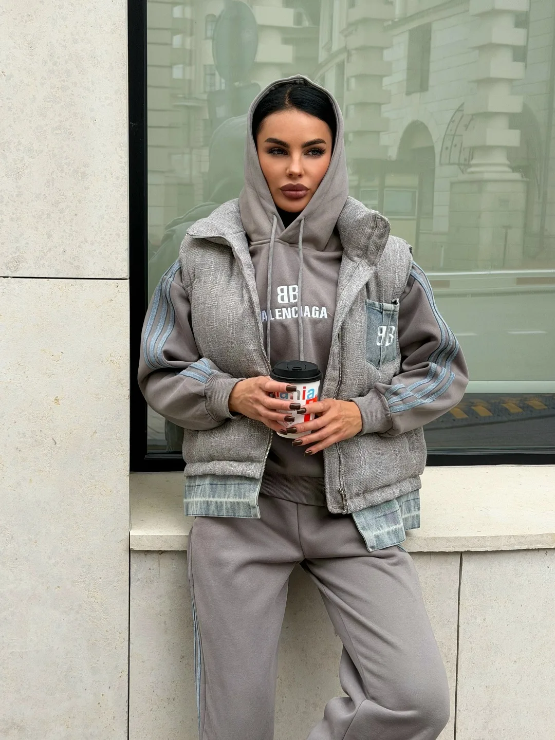 Спортивная тройка Balenciaga 100 хлопок на флисе — фото 8