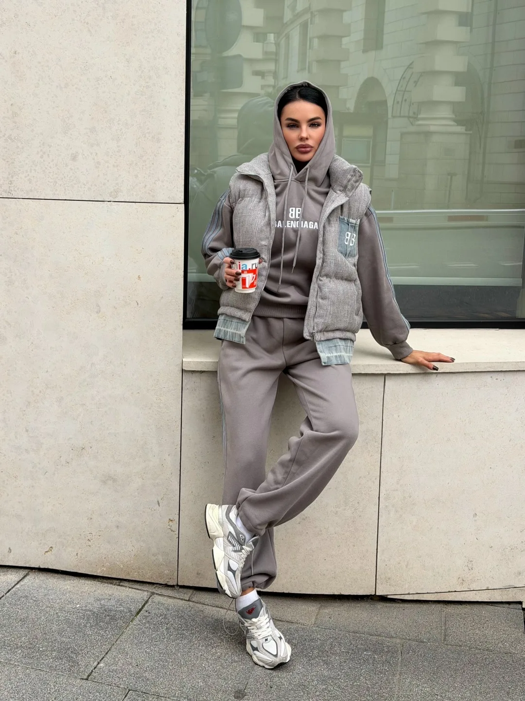 Спортивная тройка Balenciaga 100 хлопок на флисе — фото 9