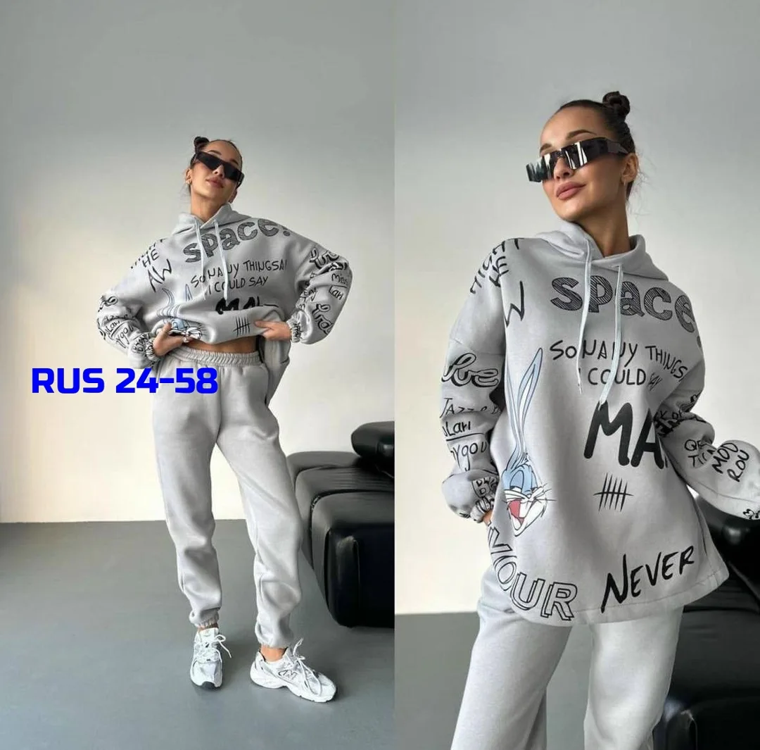 Теплый костюм из флиса с принтом — тренд сезона — фото 2