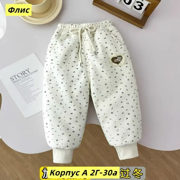 Штаны из двухнитки на хлопковом начесе, подходят для повседневной носки — фото 1