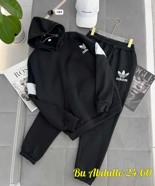 Мужской спортивный костюм Adidas Белый — фото 3