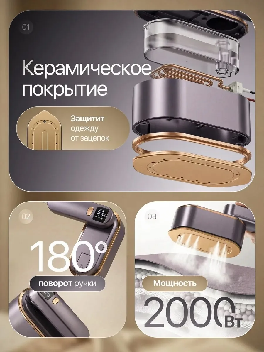 Отпариватель ручной мощный вертикальный утюг Белый — фото 2
