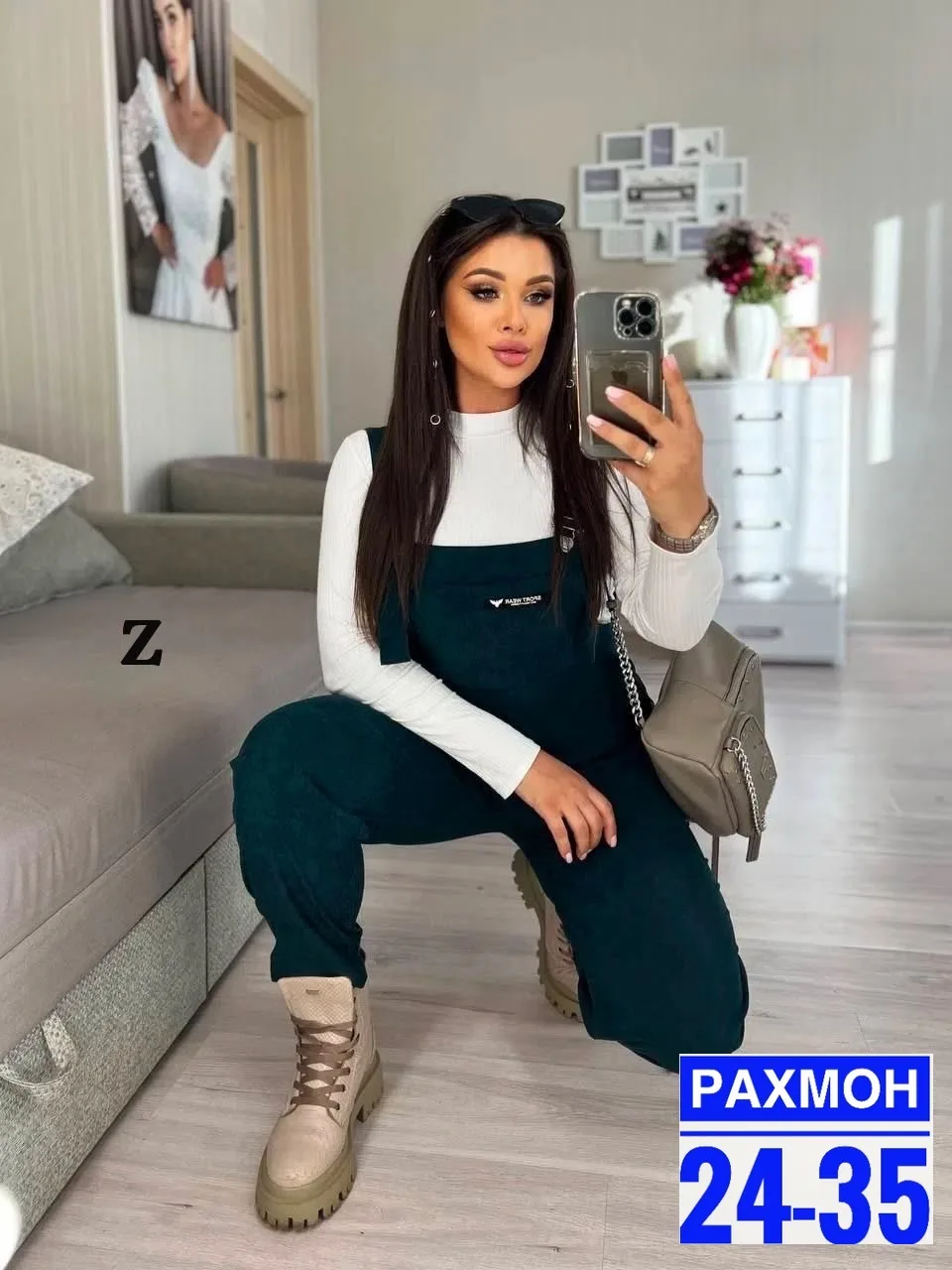 Комбинезон из качественного вельвета в черном — фото 2