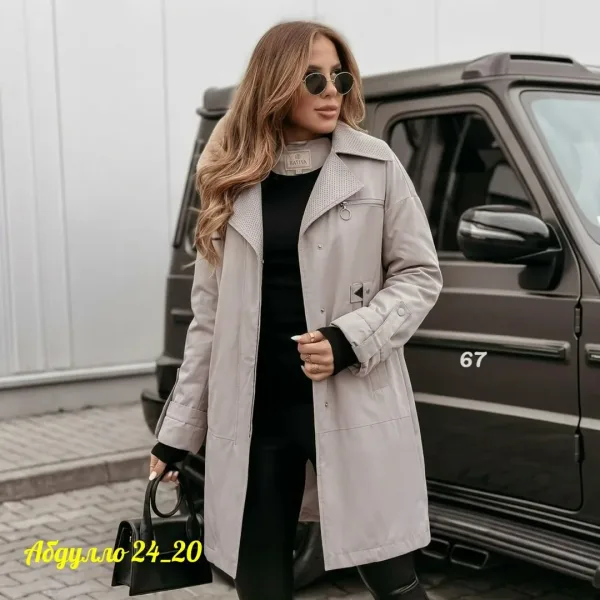 Ветровка из плащевки с подкладкой и ремнём в комплекте — фото 3